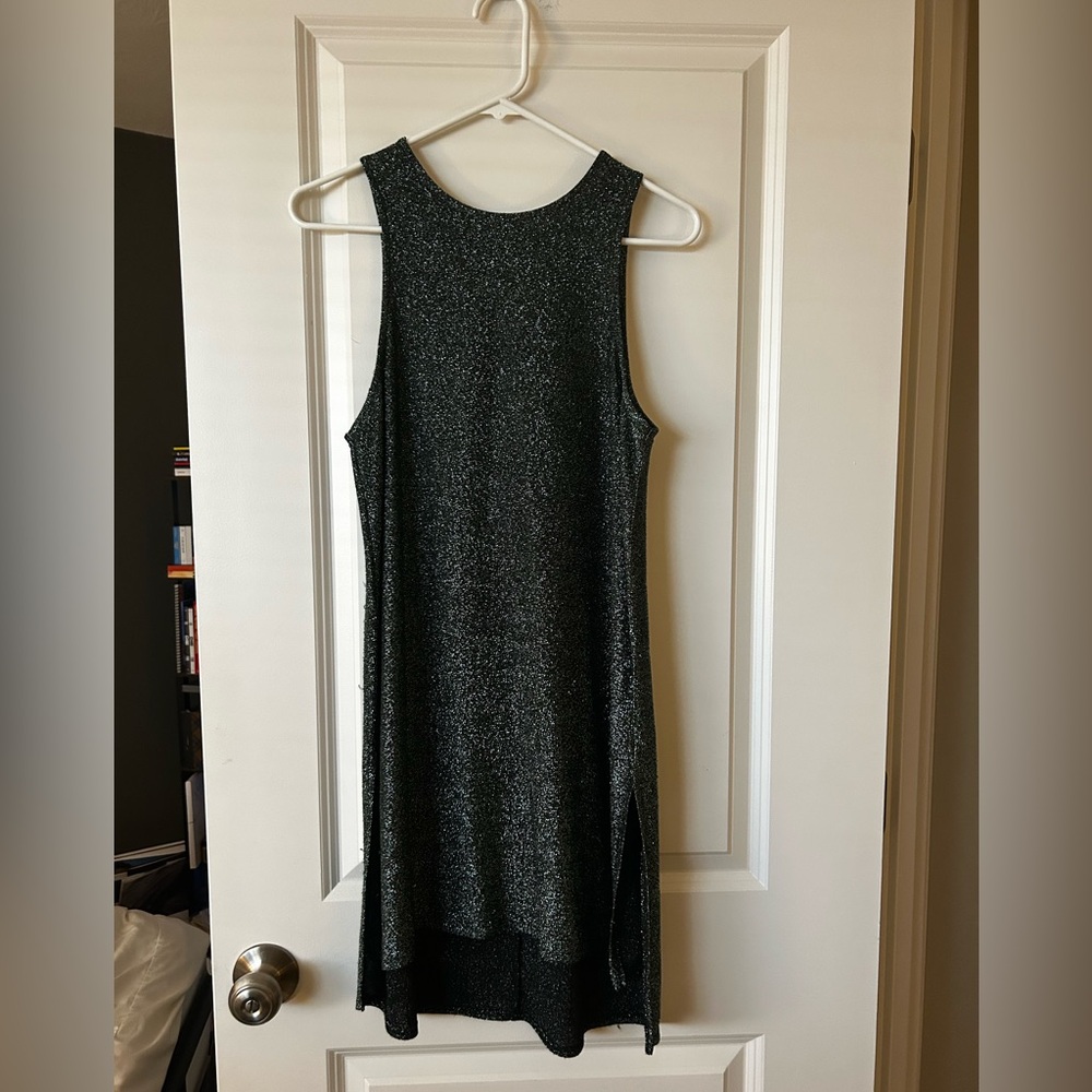 Olivia Sky Metallic Green/Silver Sleeveless Dress